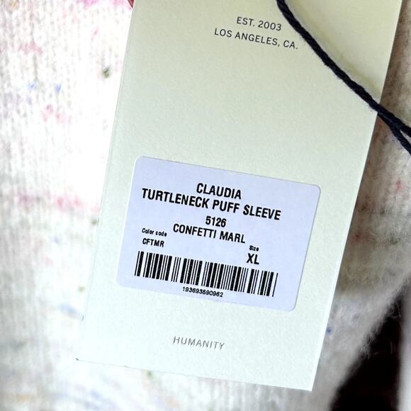 Citizens of Humanity Claudia Turtleneck Puff Sleeve Alpaca Wool Sweater Size XL - Picture 7 of 15